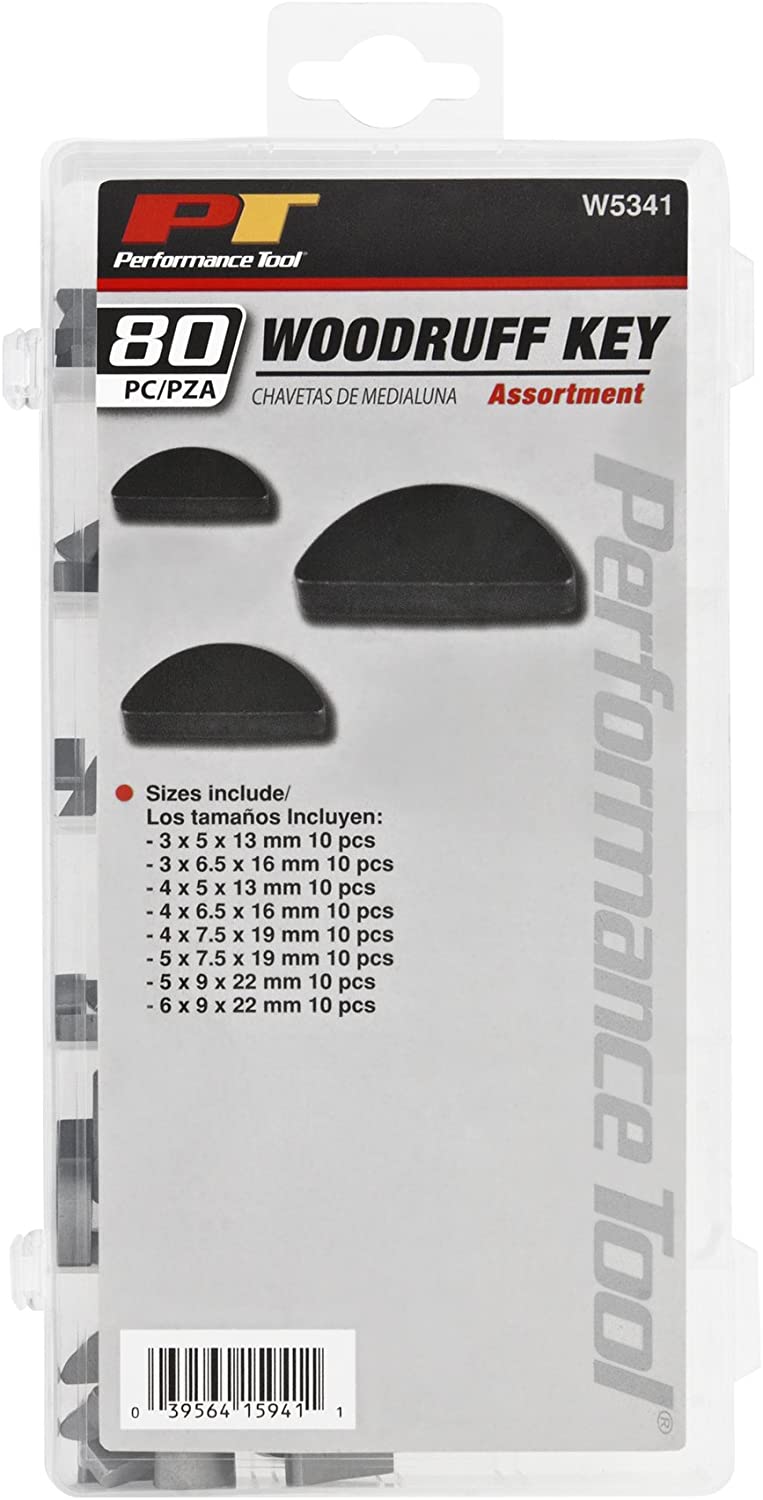 Performance Tool W5341 80pc Woodruff Key Assortment Metric