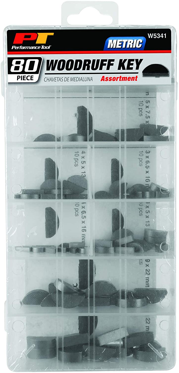 Performance Tool W5341 80pc Woodruff Key Assortment Metric