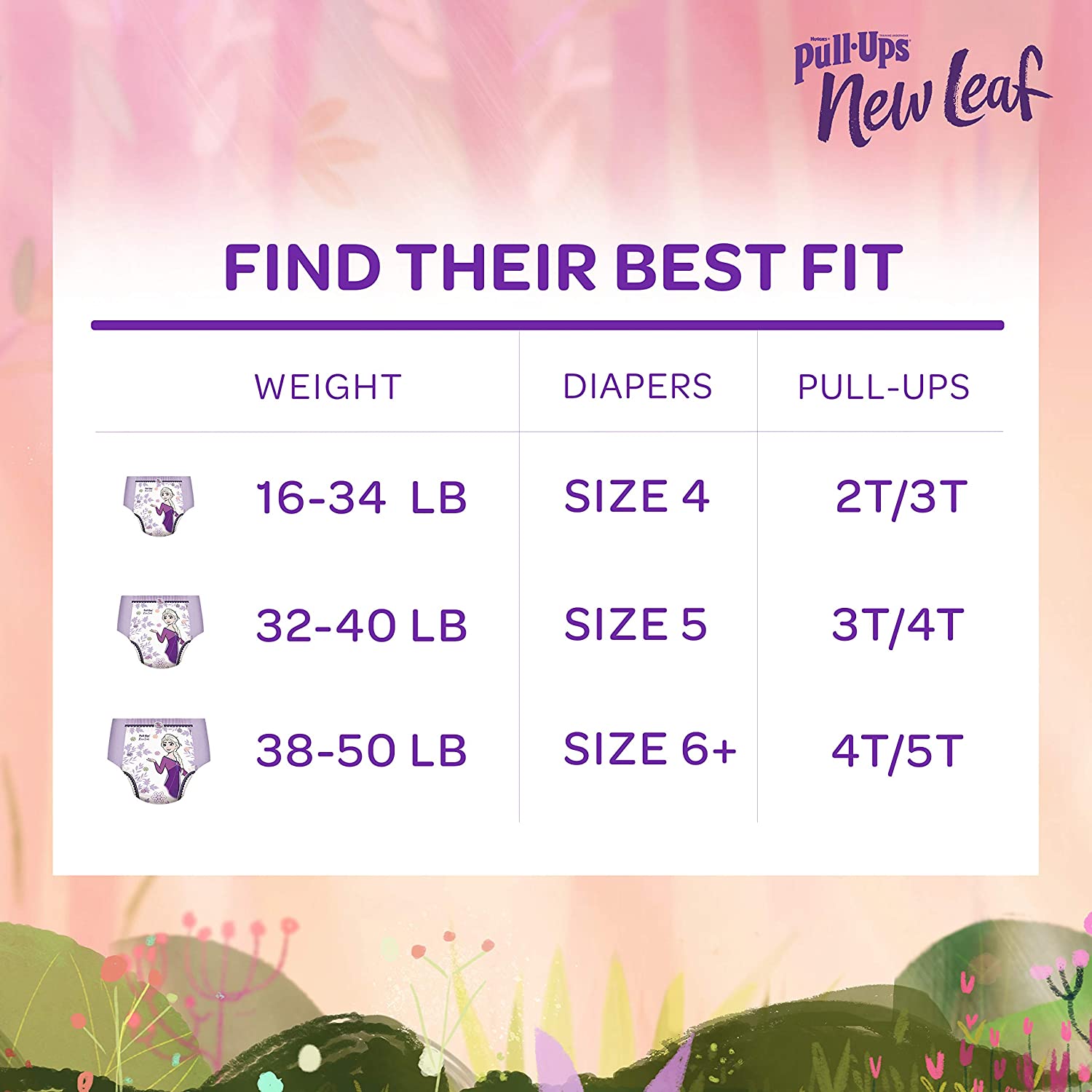 Pull-Ups New Leaf Girls' Potty Training Pants Training Underwear, 4T-5T, 14 Ct
