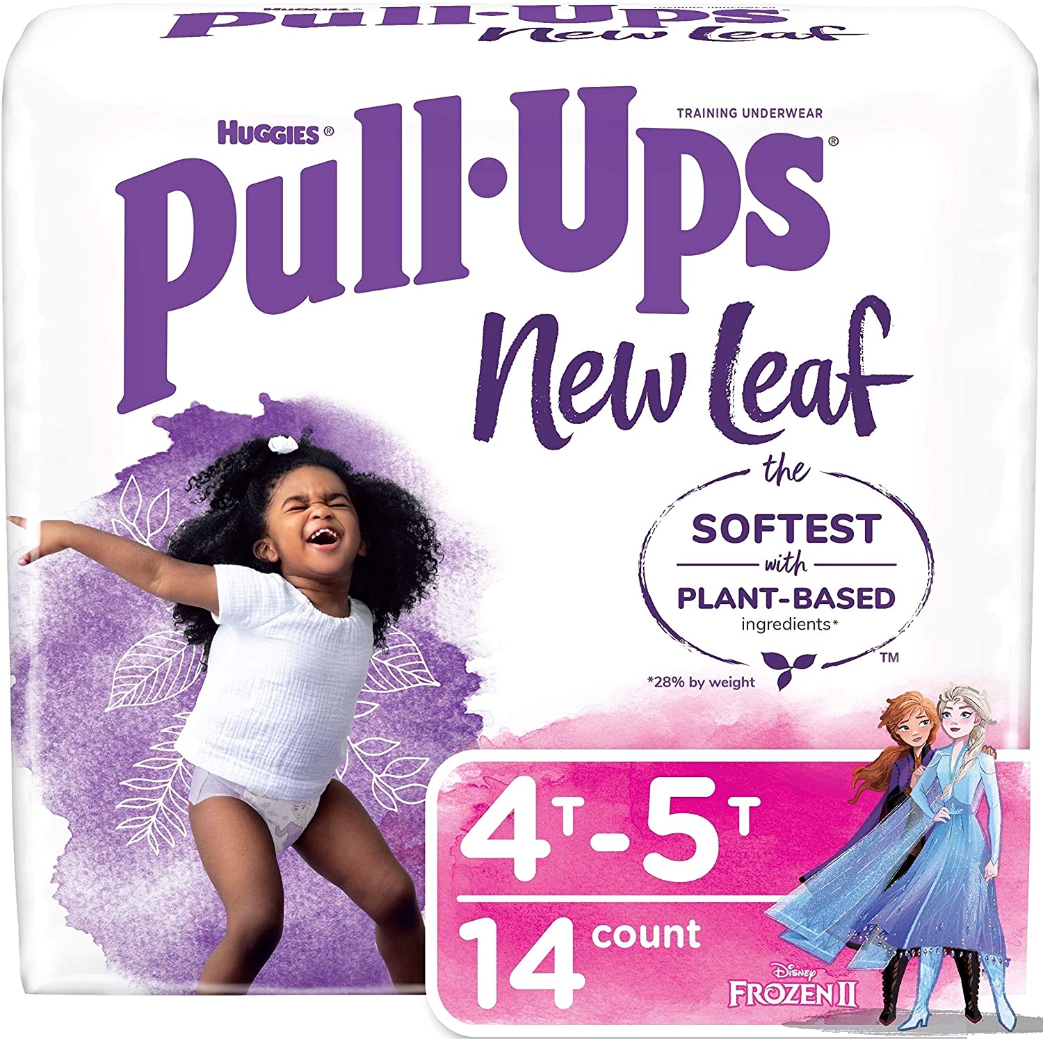 Pull-Ups New Leaf Girls' Potty Training Pants Training Underwear, 4T-5T, 14 Ct