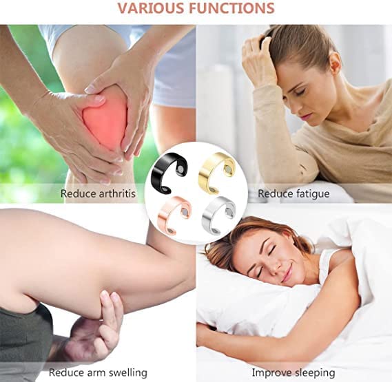 4 Pcs Lymphatic Drainage Therapeutic Magnetic Ring, Apolloostory Lymphatic Drainage Therapeutic Magn