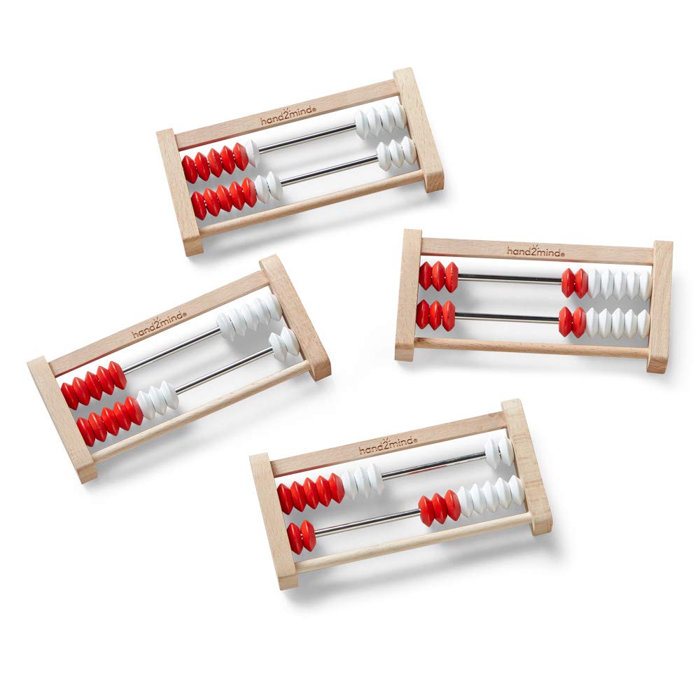 hand2mind Mini 20-Bead Rekenrek, Wooden Rekenrek, Abacus for Kids Math, Number Rack, Math Rack, Smal
