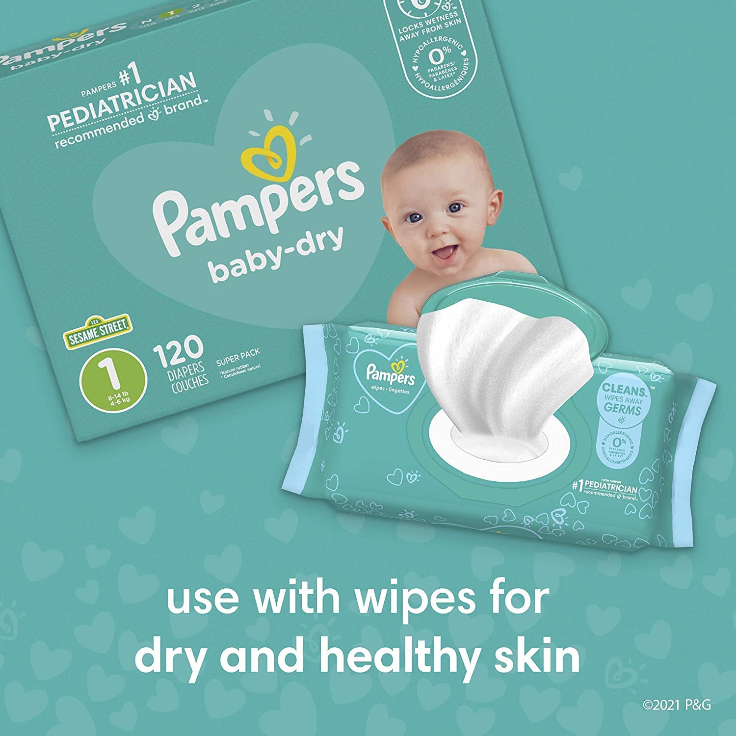 Diapers Size 3, 144 Count - Pampers Baby Dry Disposable Baby Diapers, Giant Pack