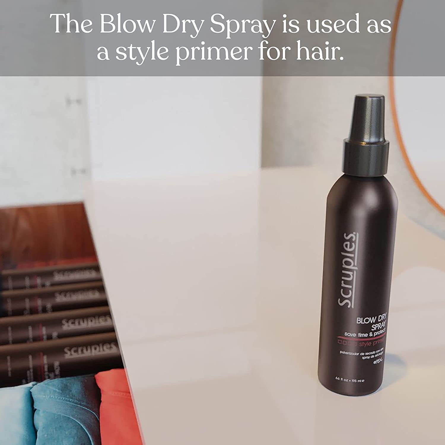 Scruples Blow Dry Spray - Save Time & Protect - Blow Drying & Heat Protectant - Reduce Frizz, Adds S