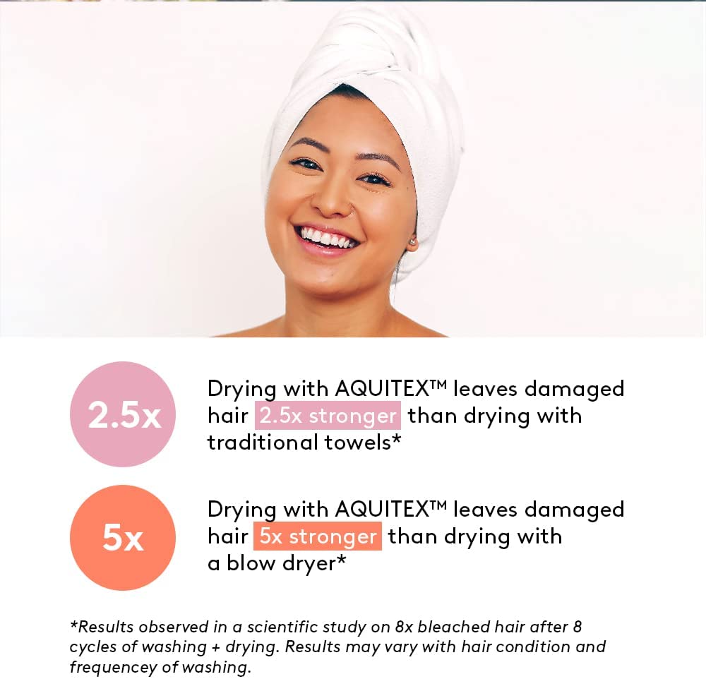 AQUIS Microfiber Hair Towel, WaterWicking, Ultra Absorbent & 50 Faster Drying, for All Hair