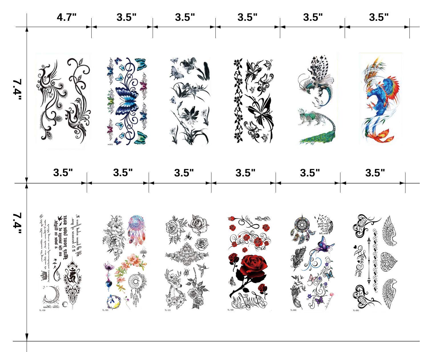 Aresvns Temporary Tattoos Flower for Woman 16 Sheets,Sleeve Tattoos for Teen Girls and kids Waterpro