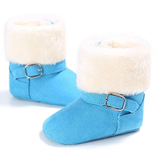 Winter Lovely Warm Fleece Style Boots Round Toe Ankle Flat with Buckle