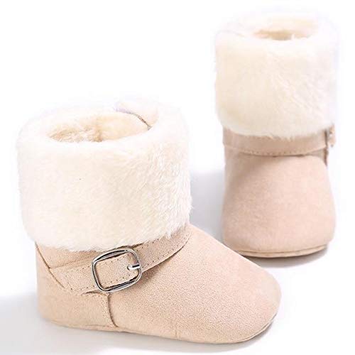 Winter Lovely Warm Fleece Style Boots Round Toe Ankle Flat with Buckle
