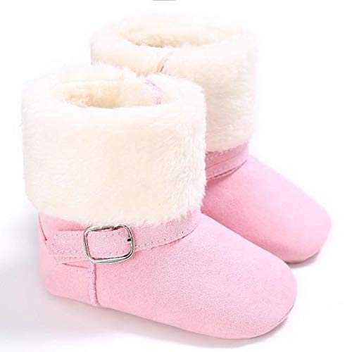 Winter Lovely Warm Fleece Style Boots Round Toe Ankle Flat with Buckle