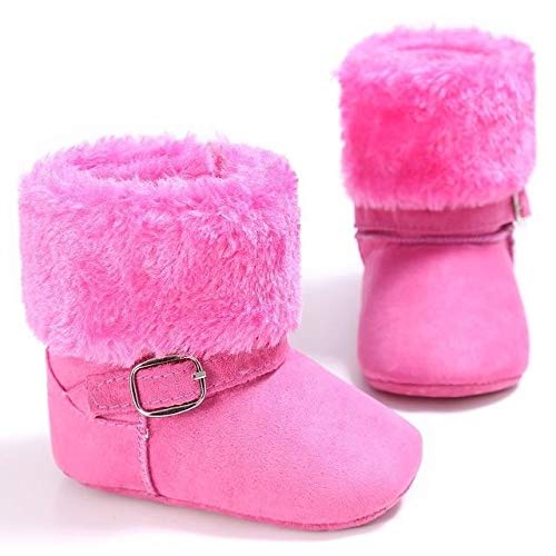 Winter Lovely Warm Fleece Style Boots Round Toe Ankle Flat with Buckle