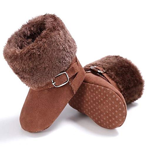 Winter Lovely Warm Fleece Style Boots Round Toe Ankle Flat with Buckle