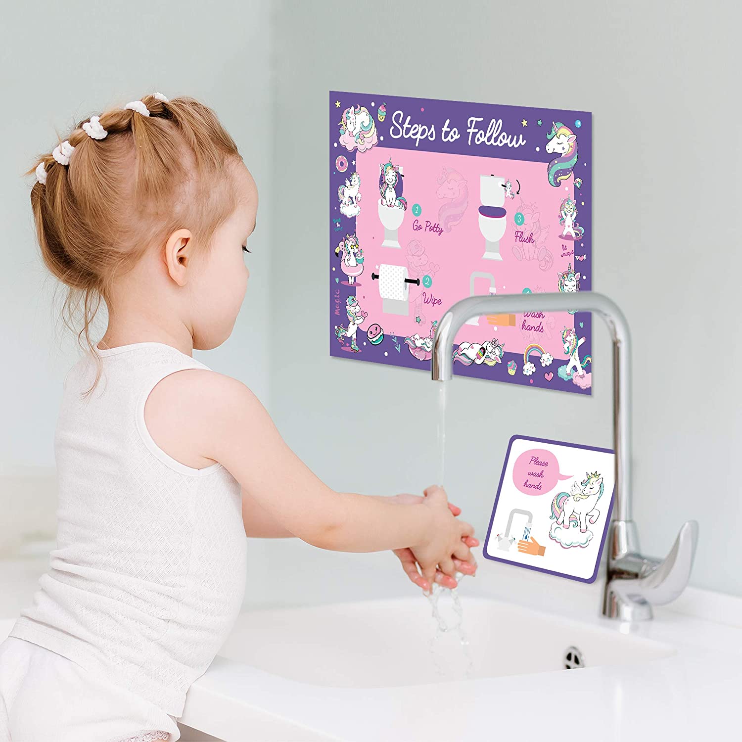 Potty Training Chart for Toddlers, Girls, & Boys, Sticker Chart for Kids Potty Training, 4 Week Rewa