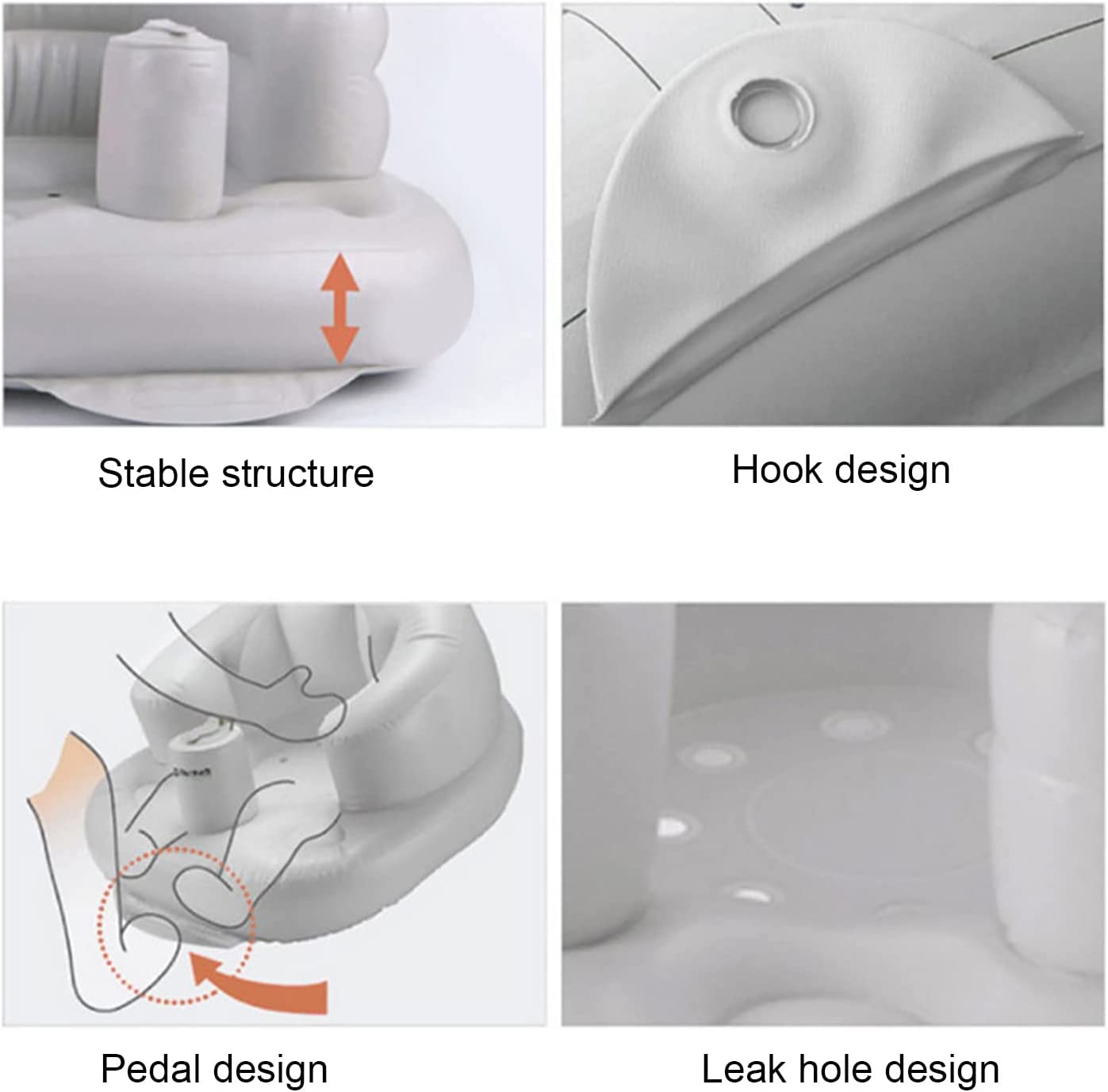 Inflatable Bathroom Sofa, Waist Protection Multifunctional Baby Eating Chair Portable Easy Feeding f