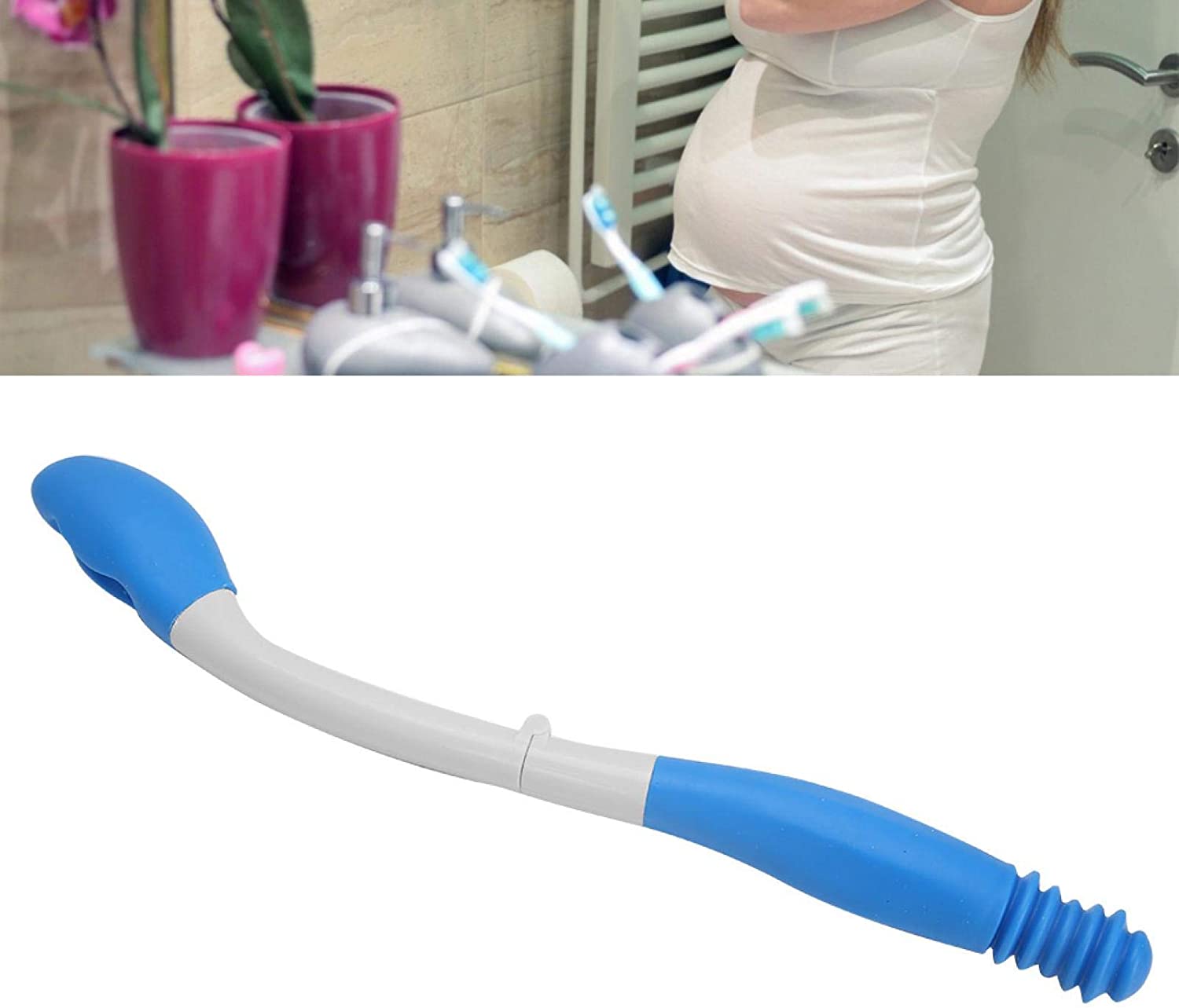 Self Wipe Aid, Long Bottom Wiper Aid Foldable Comfort Wiper with a Storage Bag for Inconvenient Occa