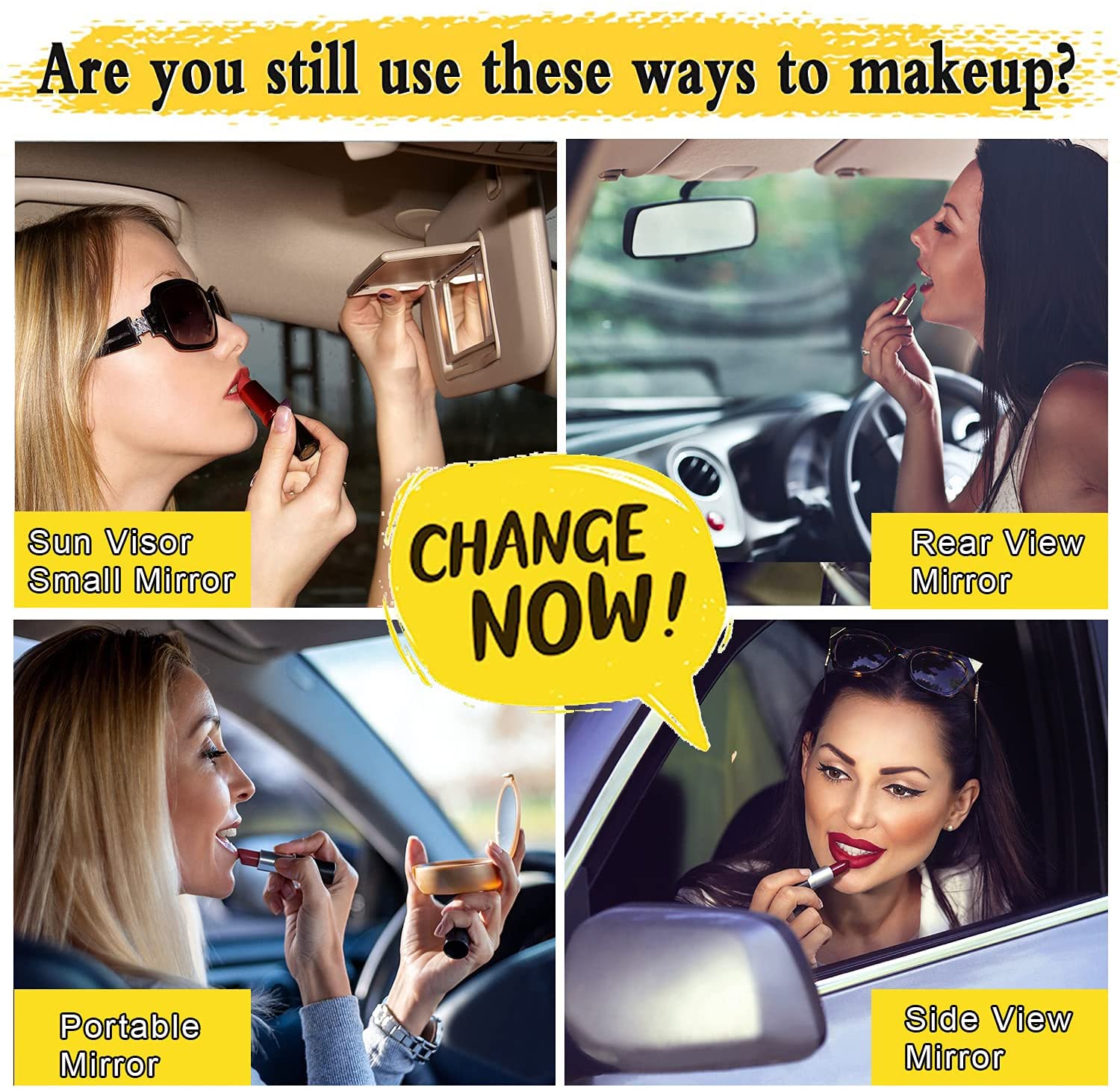 Car Vanity Mirror with LED Lights Mirror for Car Truck Visor Makeup