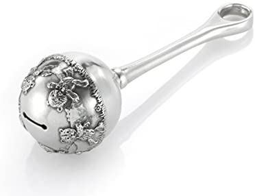 Royal Selangor Hand Finished Teddy Bears' Picnic Collection Pewter Baby Rattle in Wooden Gift Box