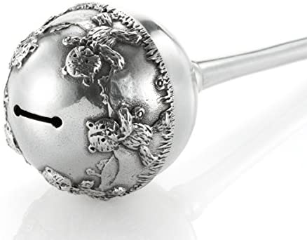 Royal Selangor Hand Finished Teddy Bears' Picnic Collection Pewter Baby Rattle in Wooden Gift Box
