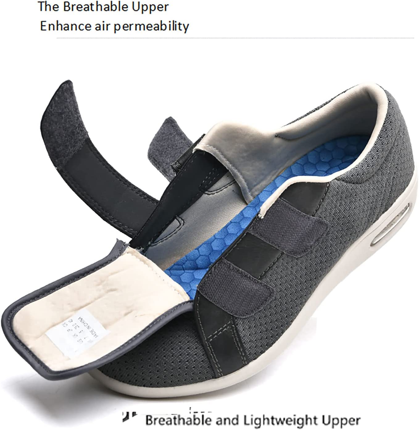 Goaping Diabetic Men Women Shoes Wide Walking Adjustable Wide Comfort Orthopedic Diabetic Shoes for