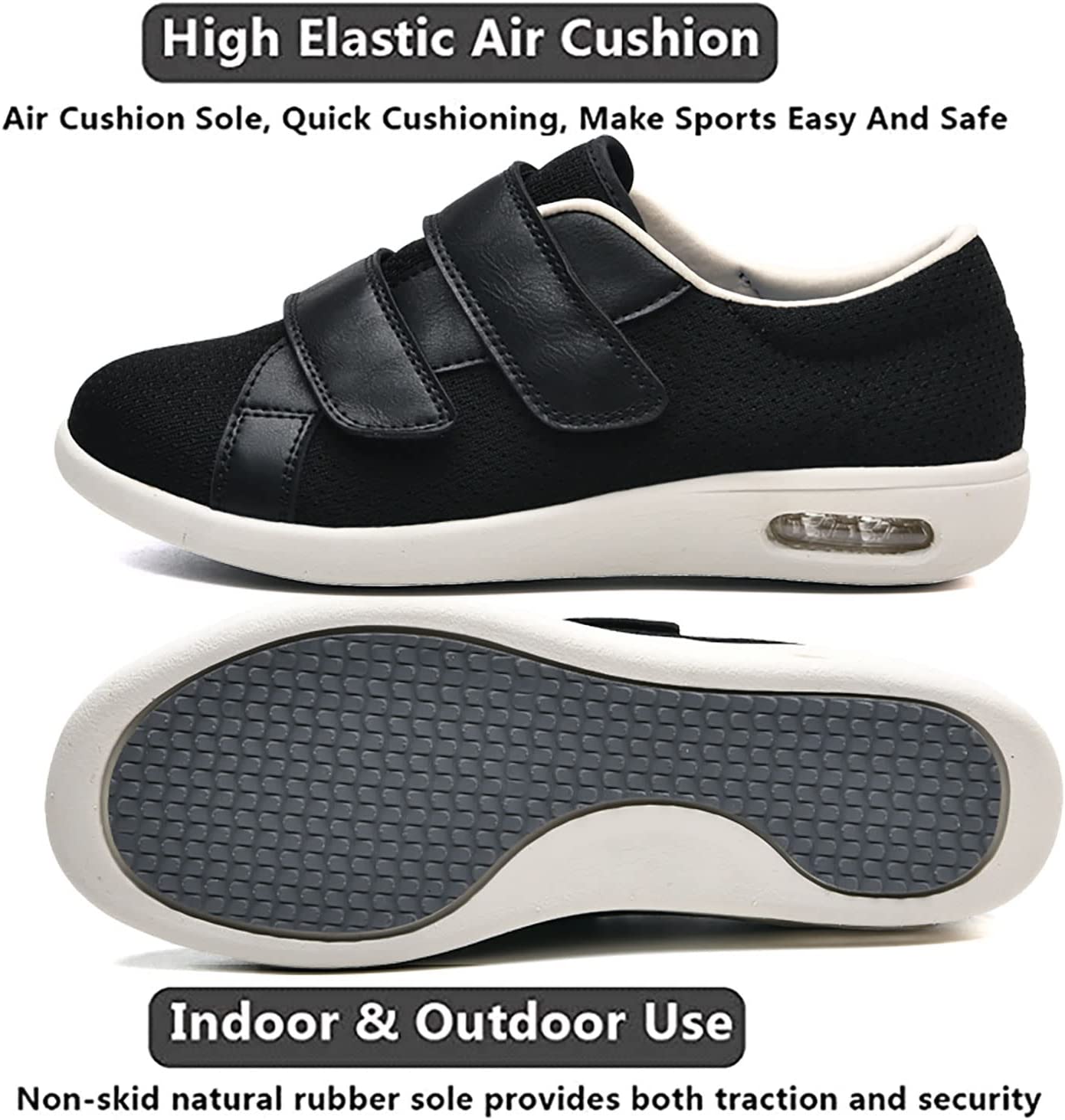 Goaping Diabetic Men Women Shoes Wide Walking Adjustable Wide Comfort Orthopedic Diabetic Shoes for