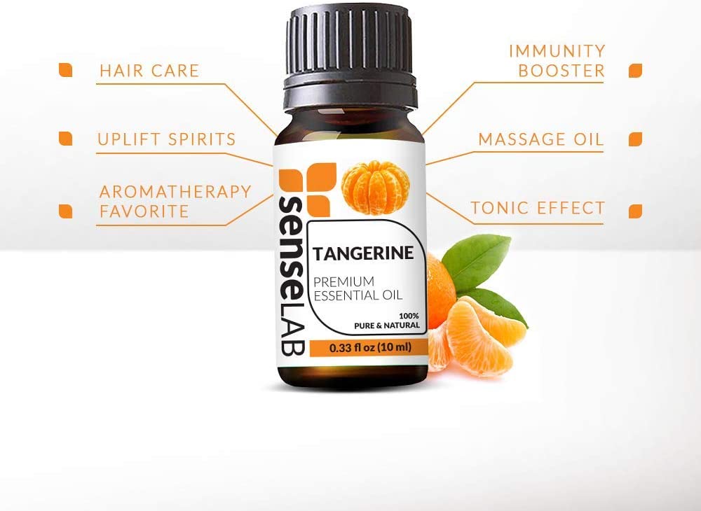 SenseLAB Tangerine Essential Oil - 100 % Pure Extract Tangerine Oil Therapeutic Grade - Relaxation, 
