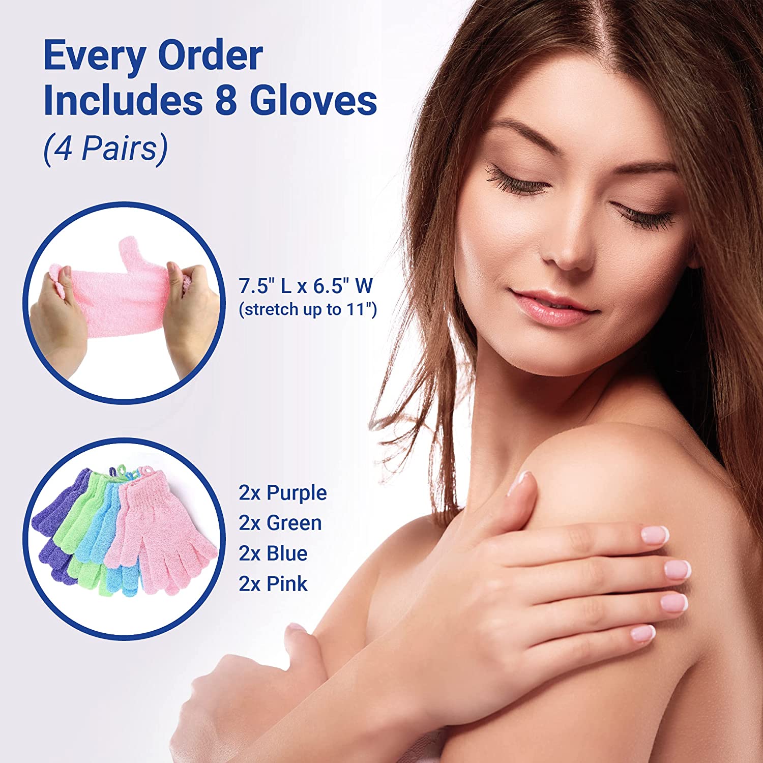 Exfoliating Gloves - Flexible Exfoliating Body Scrub Gloves For Use In Shower - Our Machine Washable