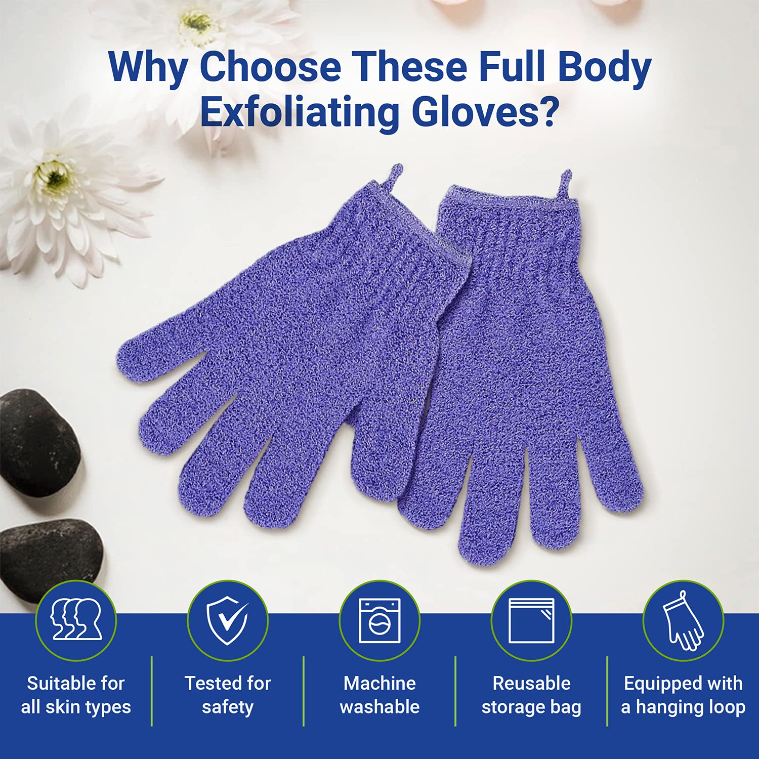 Exfoliating Gloves - Flexible Exfoliating Body Scrub Gloves For Use In Shower - Our Machine Washable