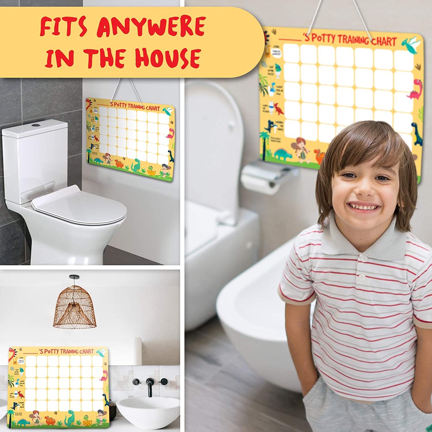 Potty Training Count Down Timer Watch - Princess Pink and Potty Training Chart for Toddlers - Dinosa