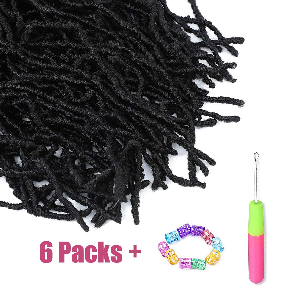 Soft Locs Crochet Hair 18 Inch 6 Packs New Faux Locs Pre-looped Goddess Locs Super Lightweight Synth