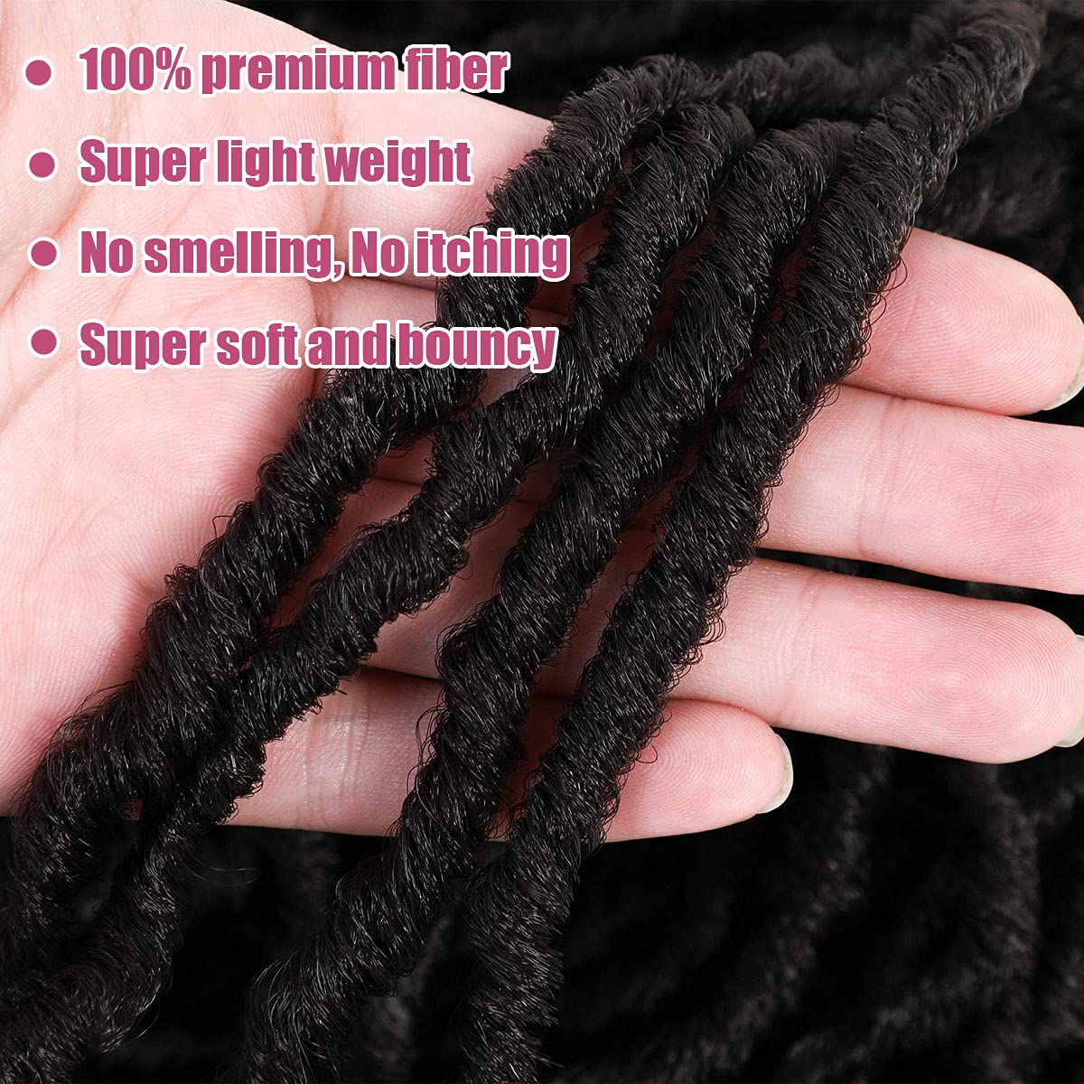 Soft Locs Crochet Hair 18 Inch 6 Packs New Faux Locs Pre-looped Goddess Locs Super Lightweight Synth