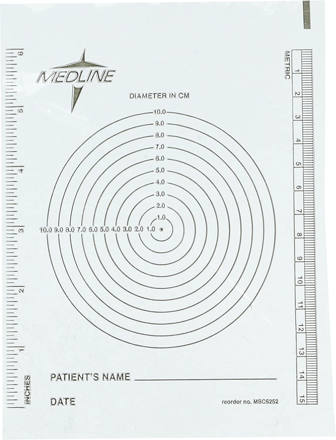 Disposable Wound Measuring Guides, 250 sheets per box