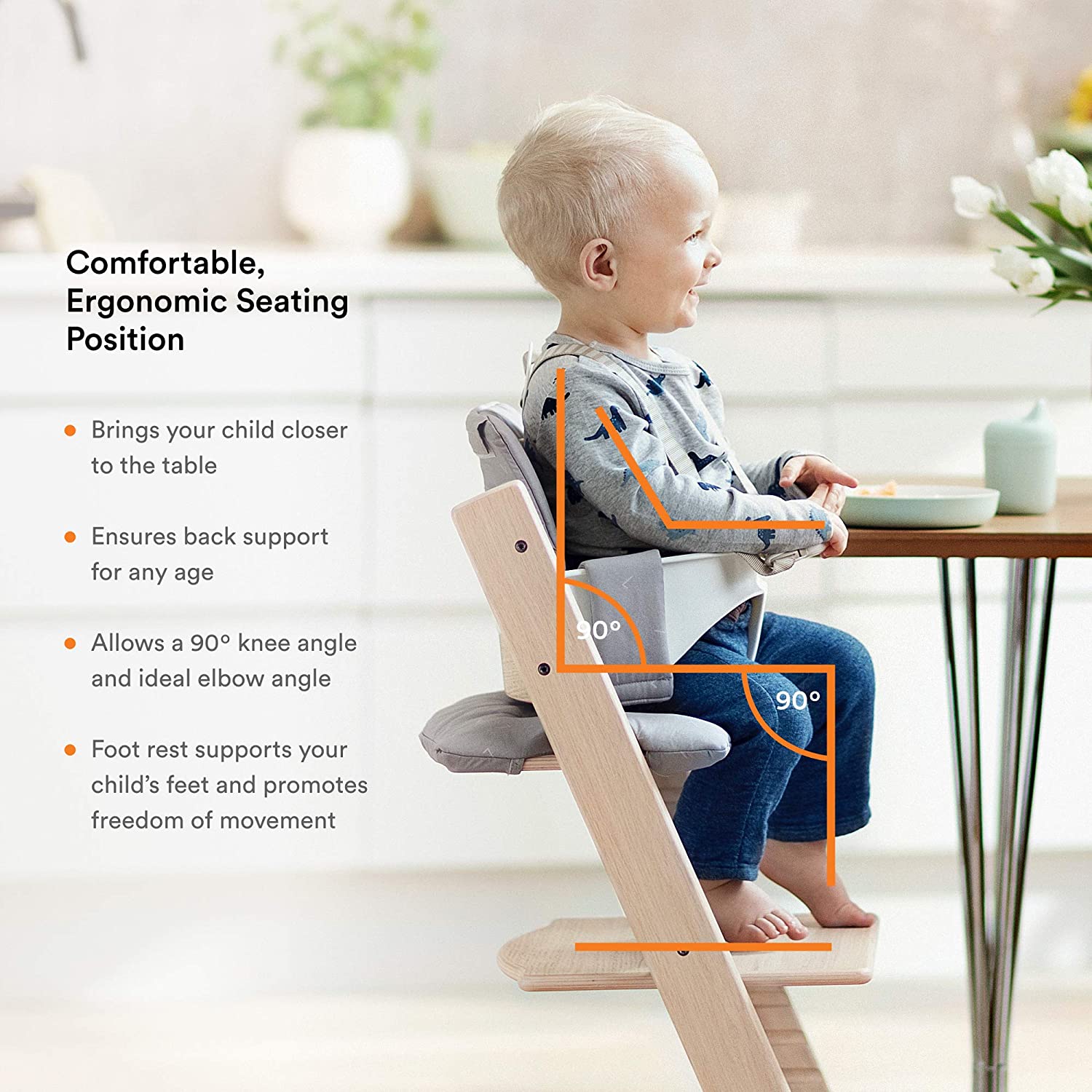 Tripp Trapp High Chair from Stokke, Oak Black - Adjustable, Convertible Chair for Toddlers, Children