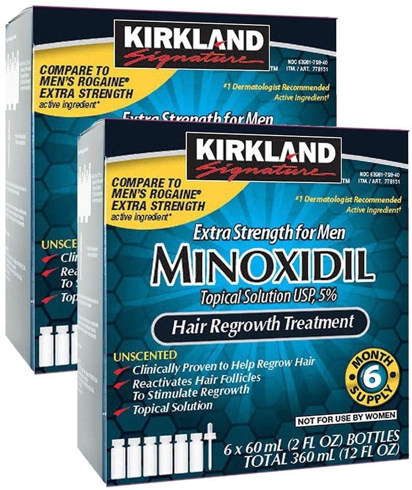 Kirkland Minoxidil 5% Extra Strength 12mo Supply Mens Hair Loss Treatment
