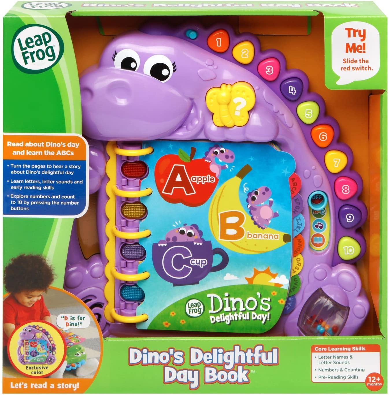 LeapFrog Dino's Delightful Day Alphabet Book, Purple
