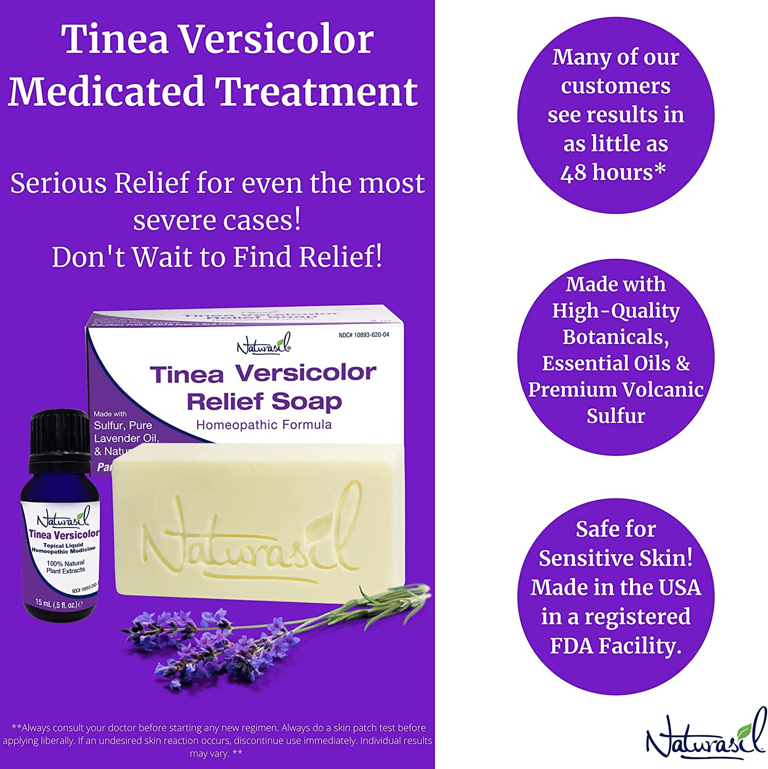 Naturasil Tinea Versicolor Treatment Value Pack 4oz Tinea Versicolor