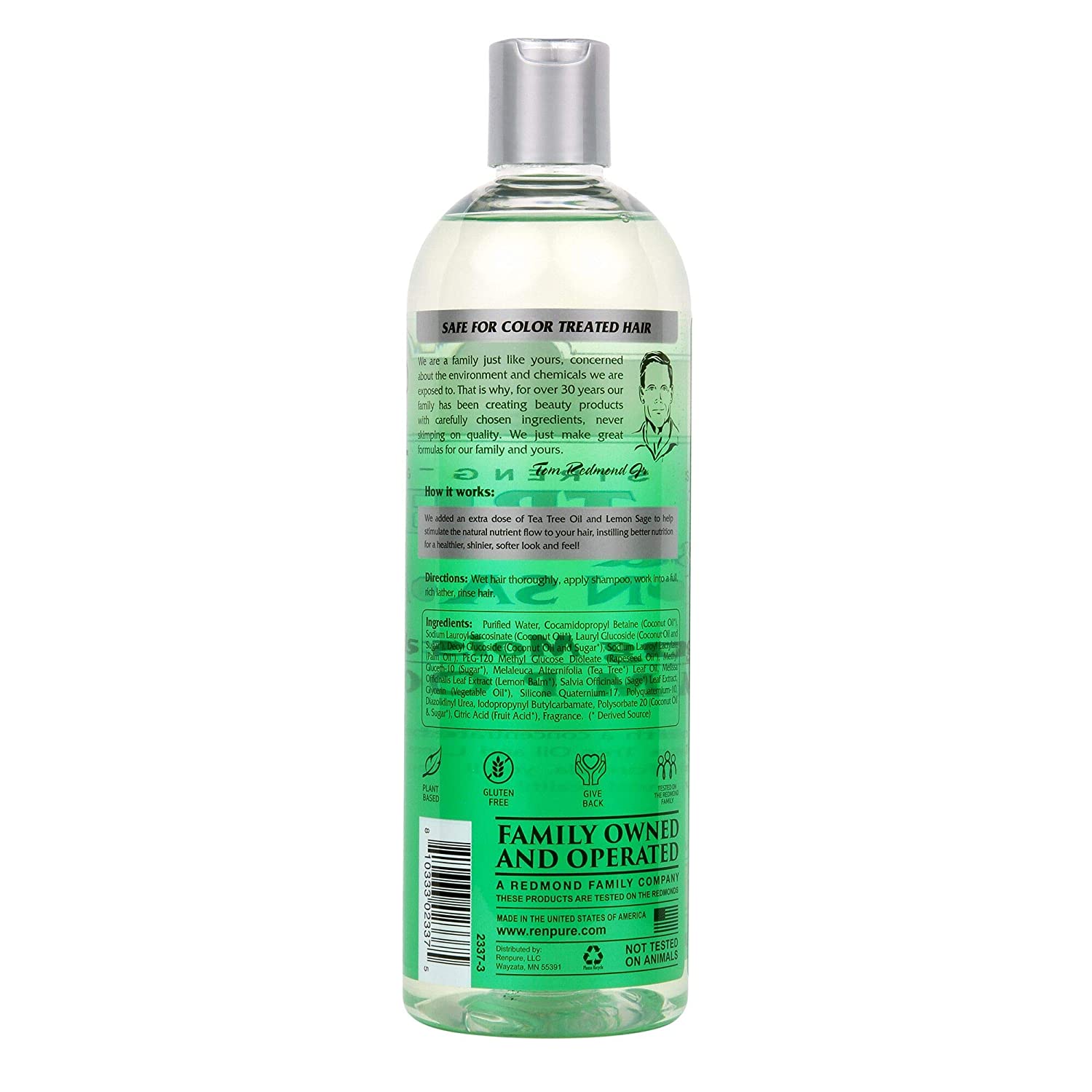 Renpure Advanced Tea Tree Lemon Sage Shampoo – Hydrating Coconut Oil, Lemon Sage, Tea Tree Oil for
