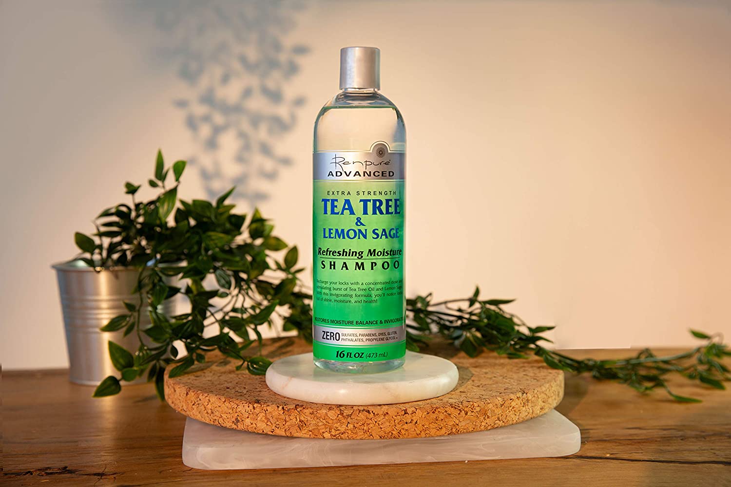Renpure Advanced Tea Tree Lemon Sage Shampoo – Hydrating Coconut Oil, Lemon Sage, Tea Tree Oil for