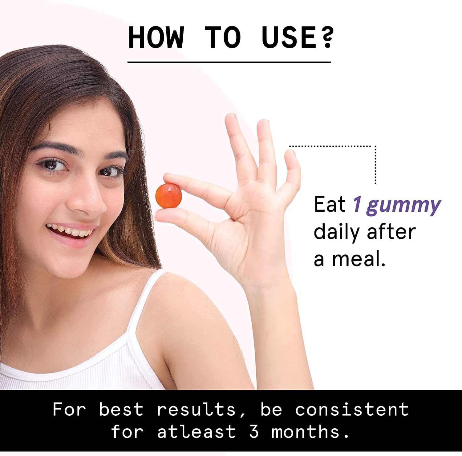 Veena Bodywise Biotin Hair Gummies | No Added Sugar | High Potency Biotin Supplements for Stronger H