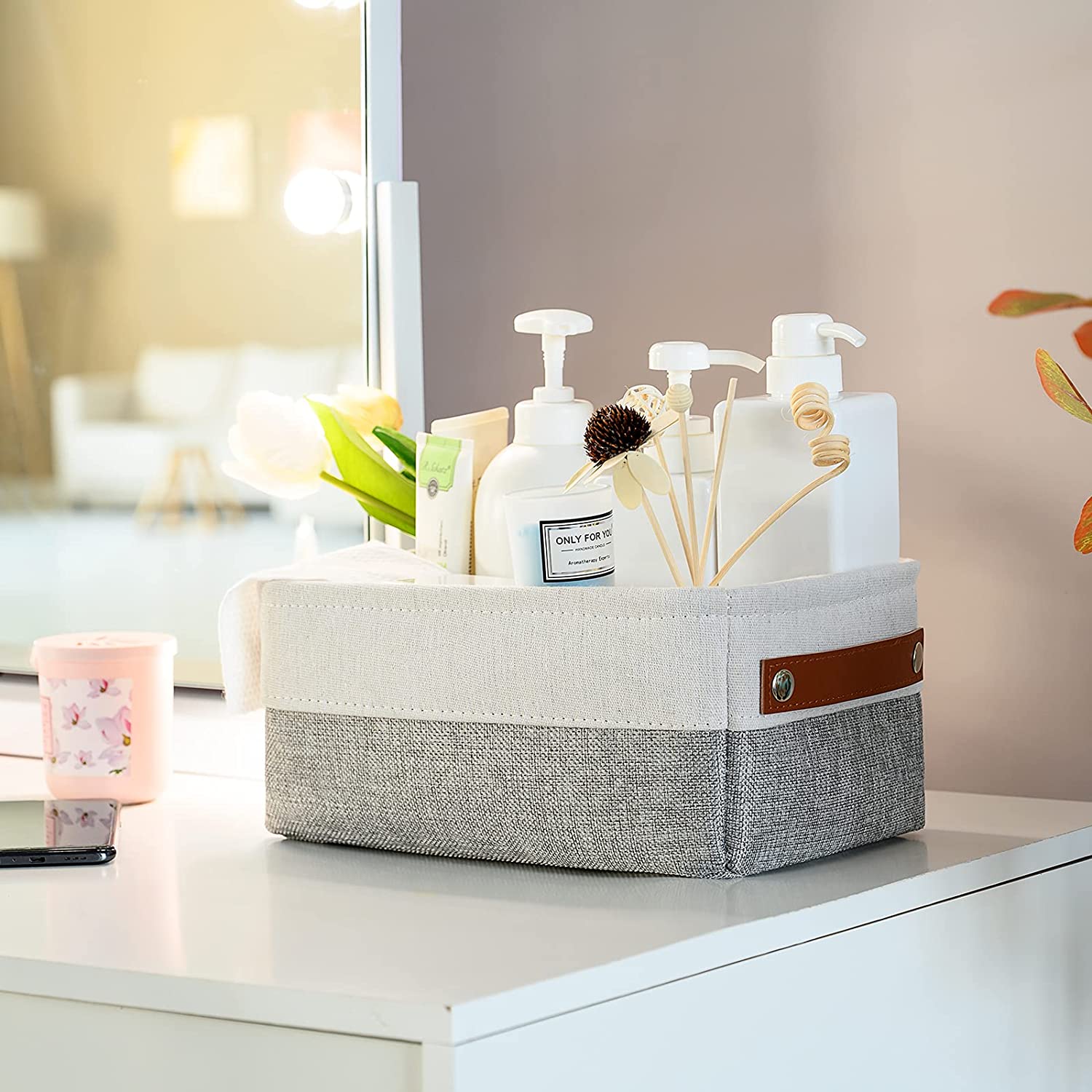 Alefar Fabric Storage Baskets for Organizing(6 Pack), Decorative Storage Set for Shelves, Large Fabr