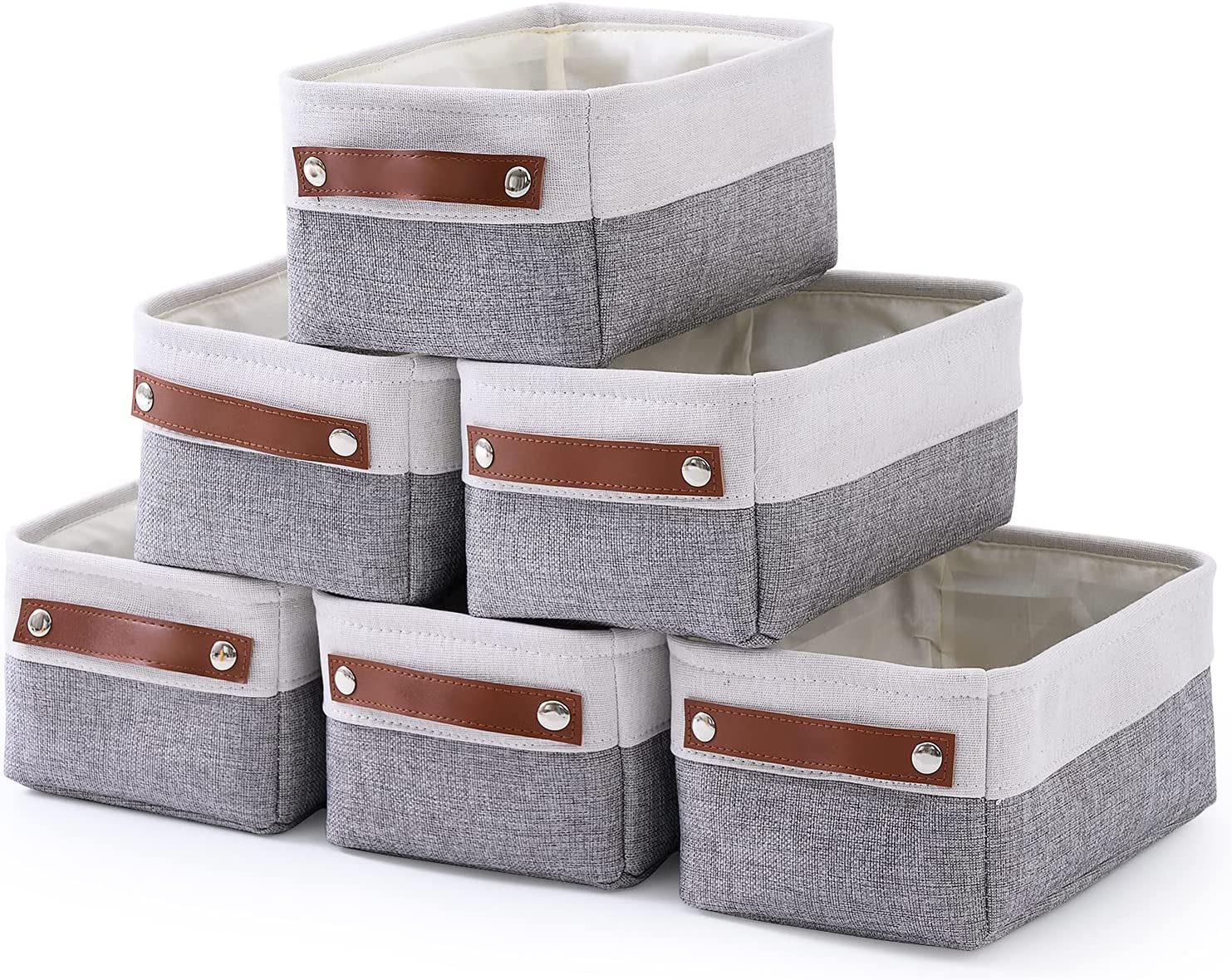 Alefar Fabric Storage Baskets for Organizing(6 Pack), Decorative Storage Set for Shelves, Large Fabr