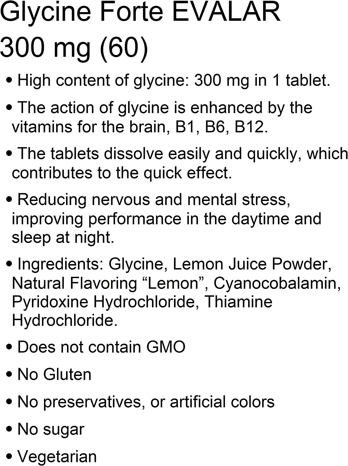Glycine Forte Evalar 60 Tabs