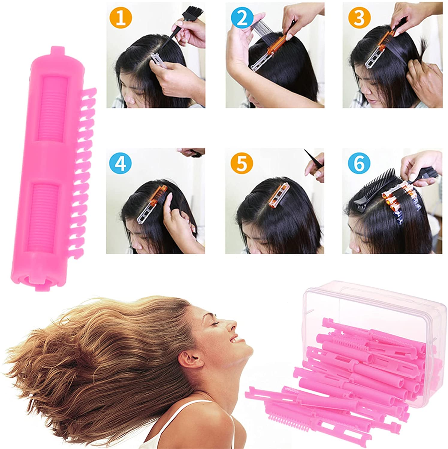 Winwinfly Spiral Hair Perm Rods for Natural Hair Plastic Hair Rod Rollers Long Hair Rods Curlers Hai