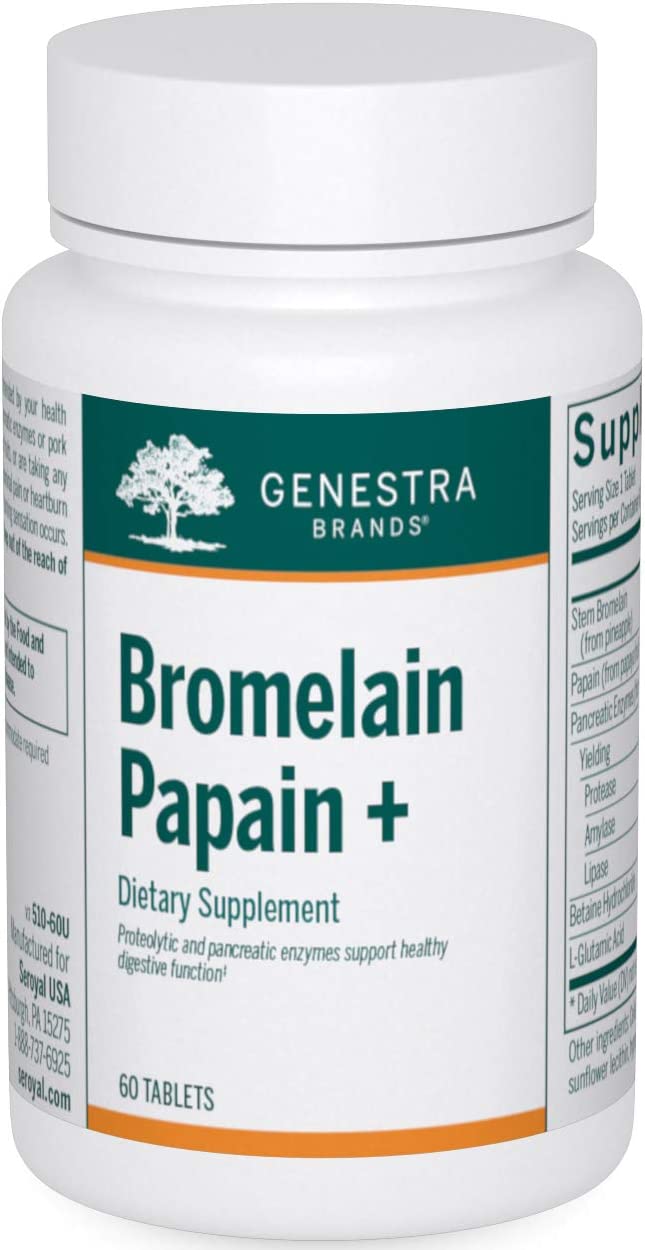 Genestra Brands Bromelain Papain + | Multi Enzymatic Formulation in Tablet Format | 60 Tablets