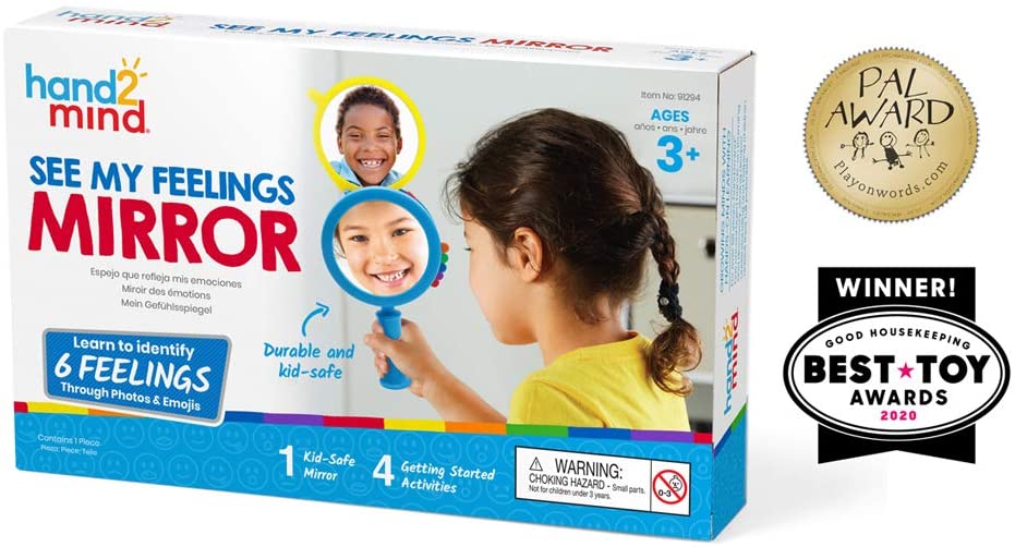 hand2mind See My Feelings Mirror, Social Emotional Learning Shatterproof Mirror for Kids, Anger Mana
