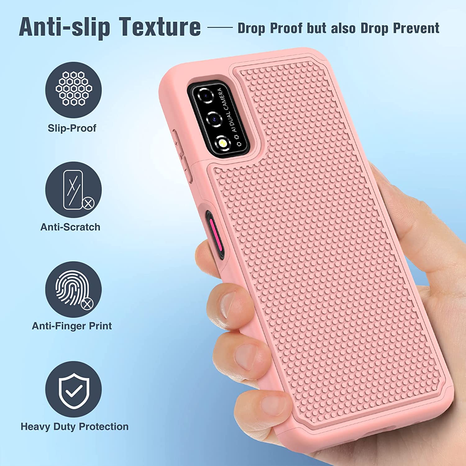 for T-Mobile REVVL V 2021 Case: Dual Layer Protective Heavy Duty Cell Phone Cover Shockproof Rugged 