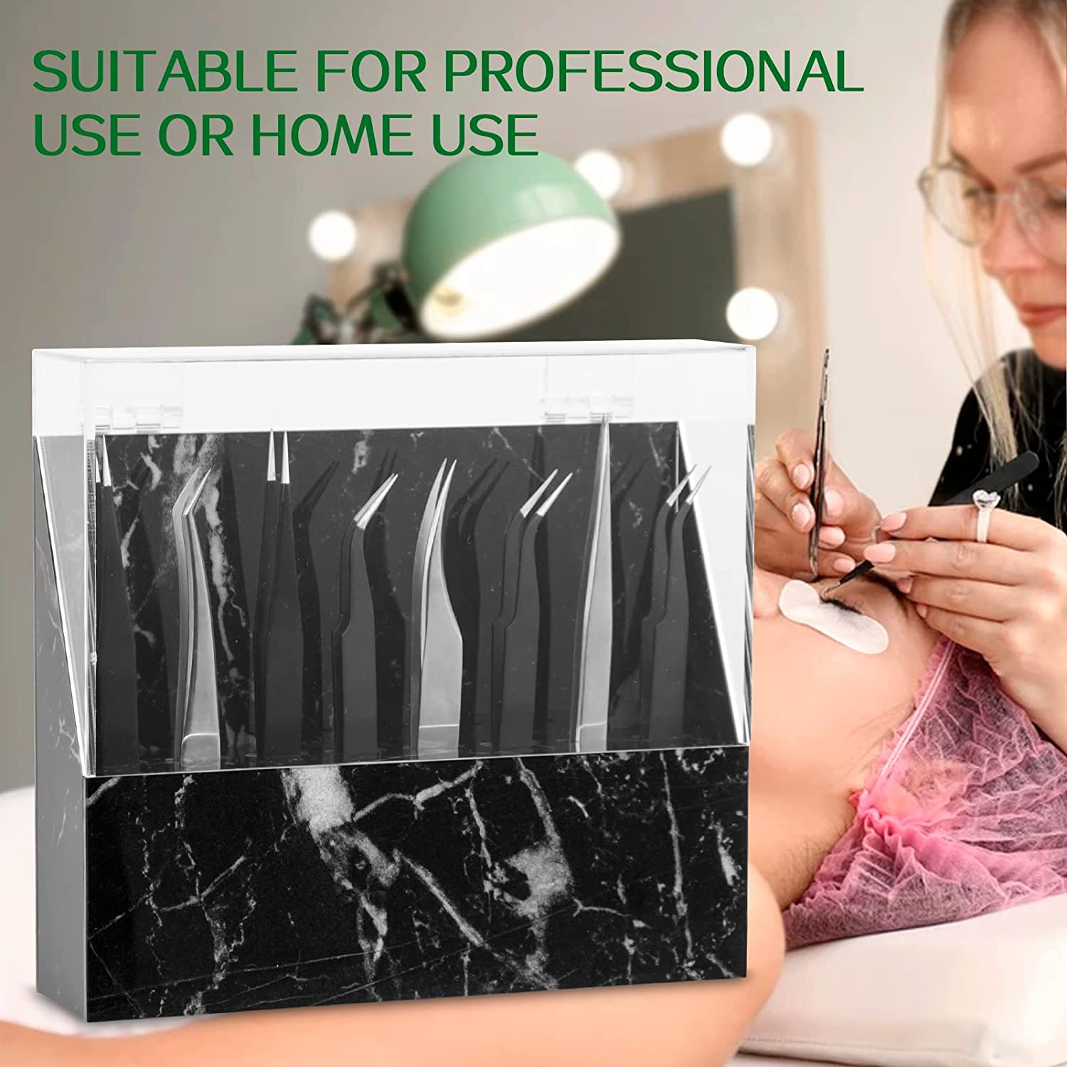 mlogiroa Tweezer Holder Stand for Eyelash Extension Tweezers Storage Holder Tweezers Shelf Holder La