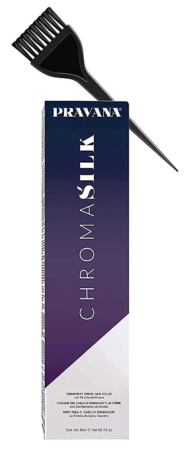 Pravana Chromasilk Permanent Creme Hair Color with Silk & Keratin Proteins, 3 oz / 90 ml (w/ Sleek B