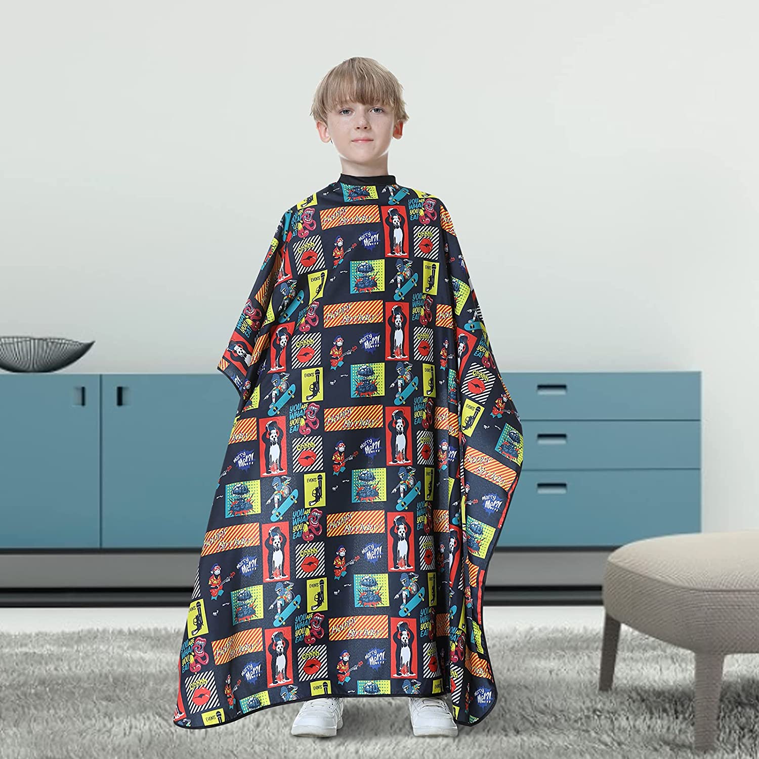 KaHot Haircut Salon Hairdressing Cape for Kids Child Styling Polyester Smock Cover Waterproof Shampo