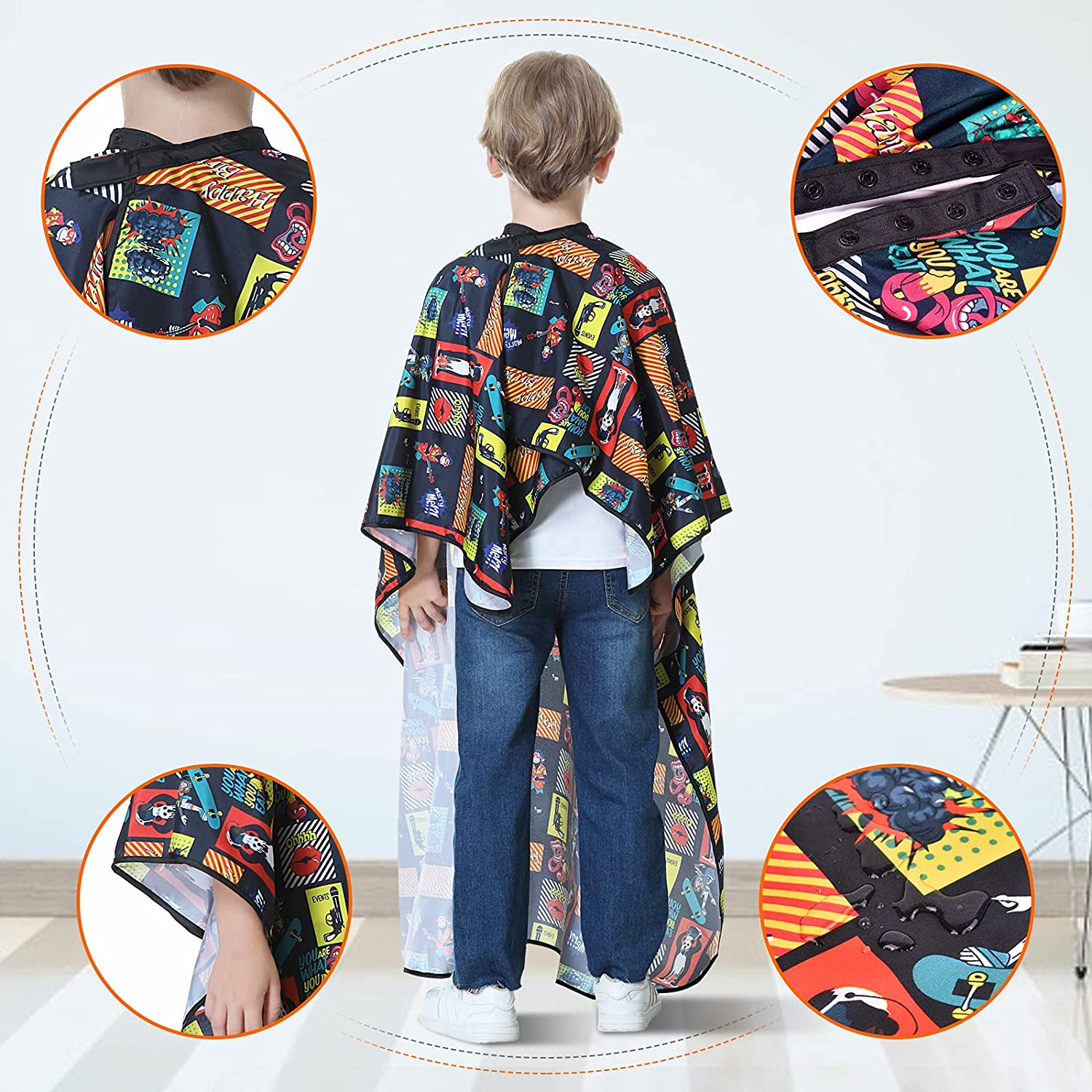 KaHot Haircut Salon Hairdressing Cape for Kids Child Styling Polyester Smock Cover Waterproof Shampo