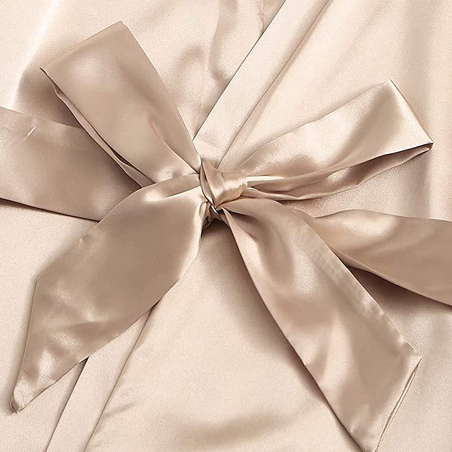 Dosoop Women Pajamas Sets, 4pcs Sexy Garter Lingerie Floral Lace Trim Satin Cami with Robe Underwear