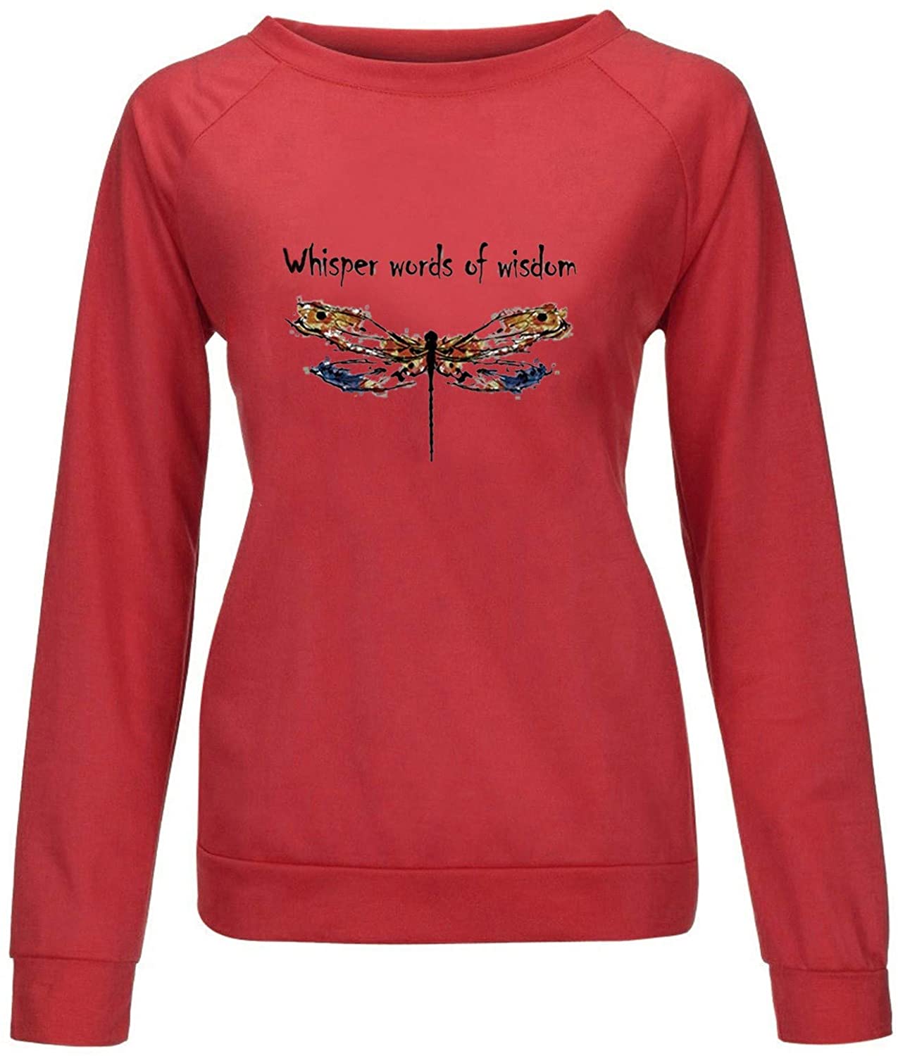 Sweatshirts for Women,Womens Dragonfly Graphic Pullover Sweatshirt Casual Baggy Blouses Shirts Athle